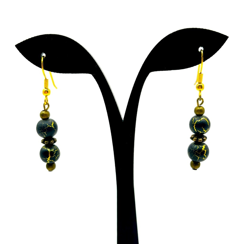 Gunmetal Beaded Earrings